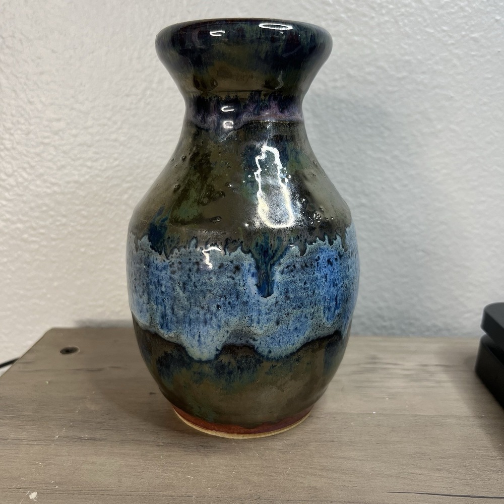 Beautiful Vintage Japanese Saki Bottle‎ or Vase. Handmade 7" Tall